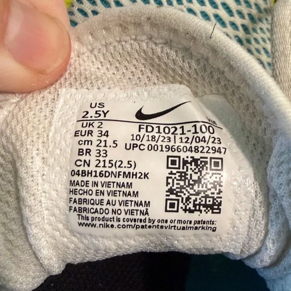 Nike Kids Sneakers in Yellow, Blue, and White - Picture 6 of 6